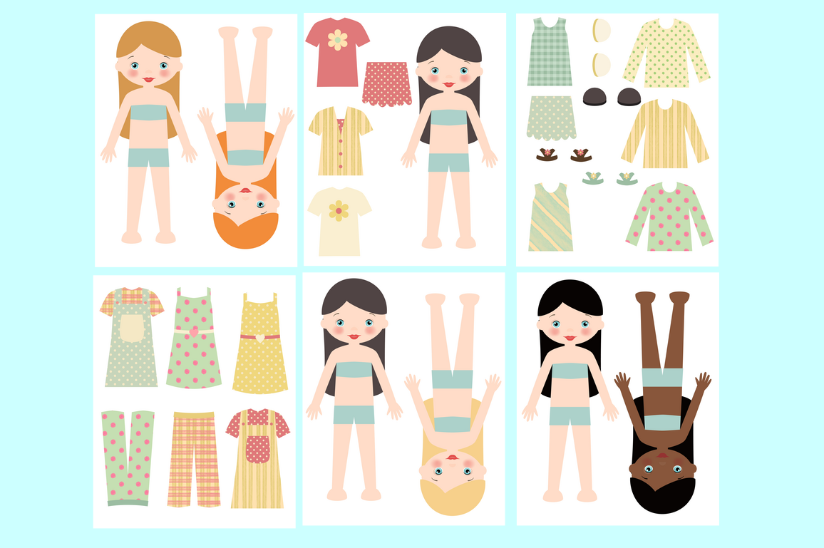 paper doll cut out printable