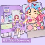 Paper Doll Printable Make Up Kit Paper Doll DIY Quiet Book Kids Activity And Crafts Cut Build Activity Pretend Play Digital Download Etsy