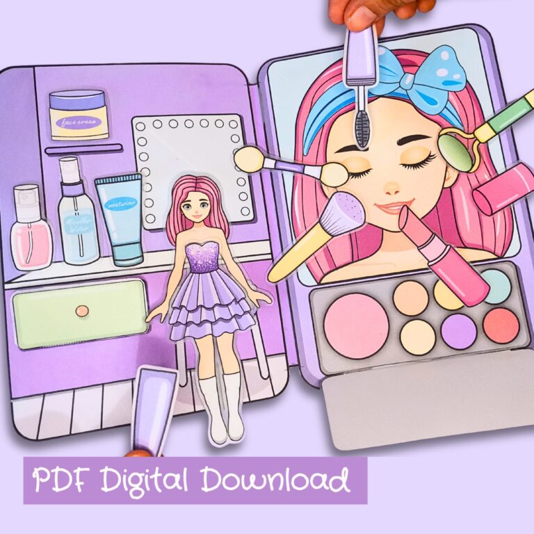Paper Doll Printable Make Up Kit Paper Doll DIY Quiet Book Kids Activity And Crafts Cut Build Activity Pretend Play Digital Download Etsy