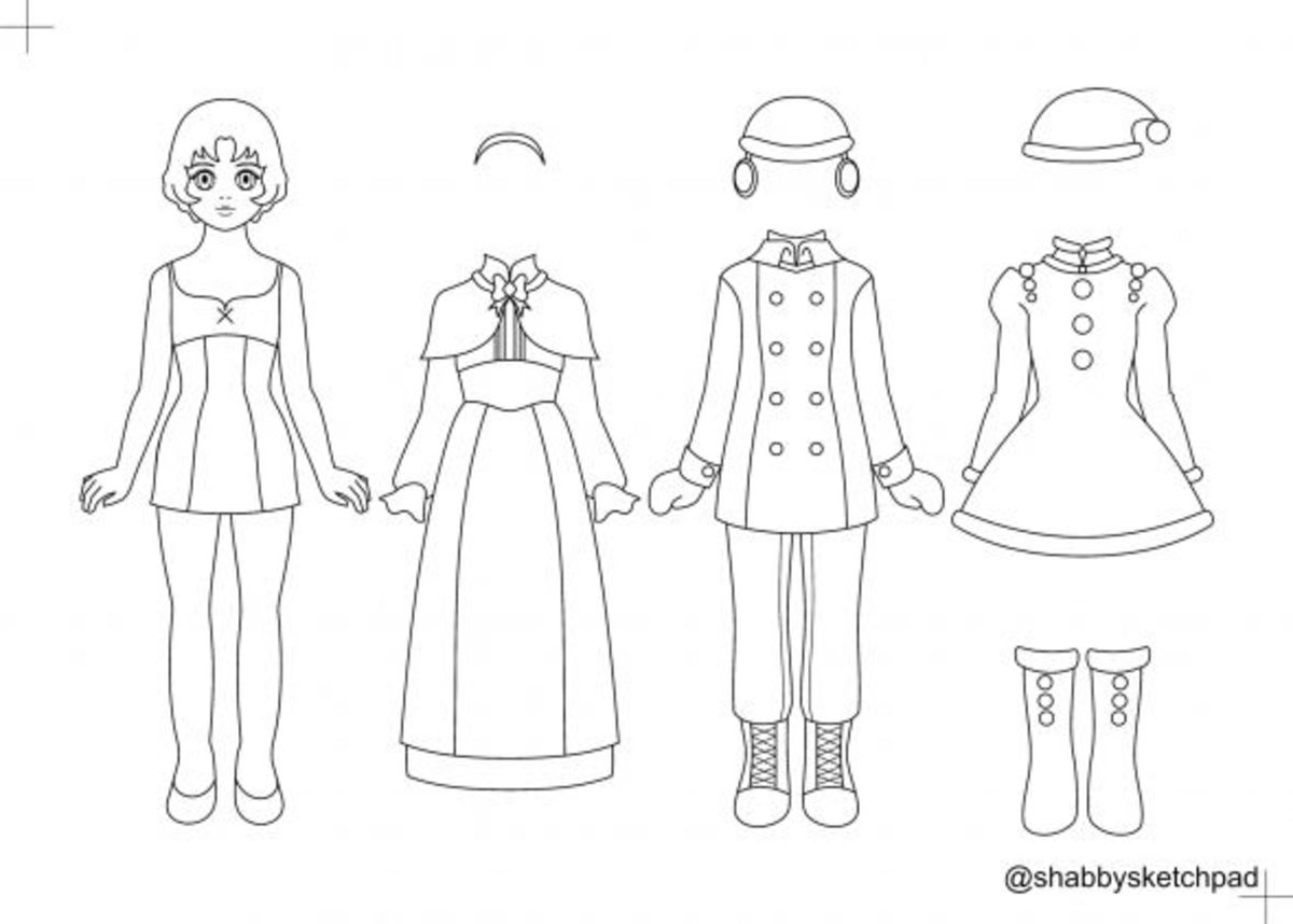 Paper Dolls Coloring Page HubPages