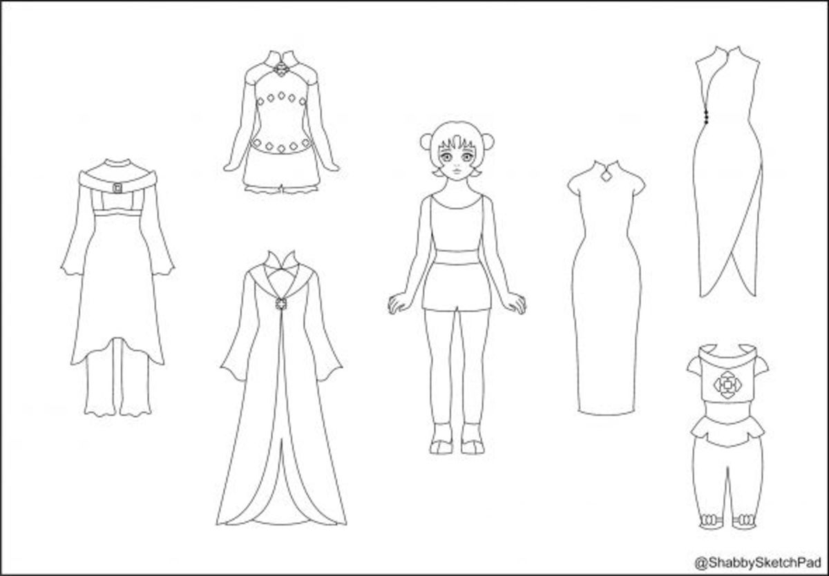 printable paper dress kit coloring