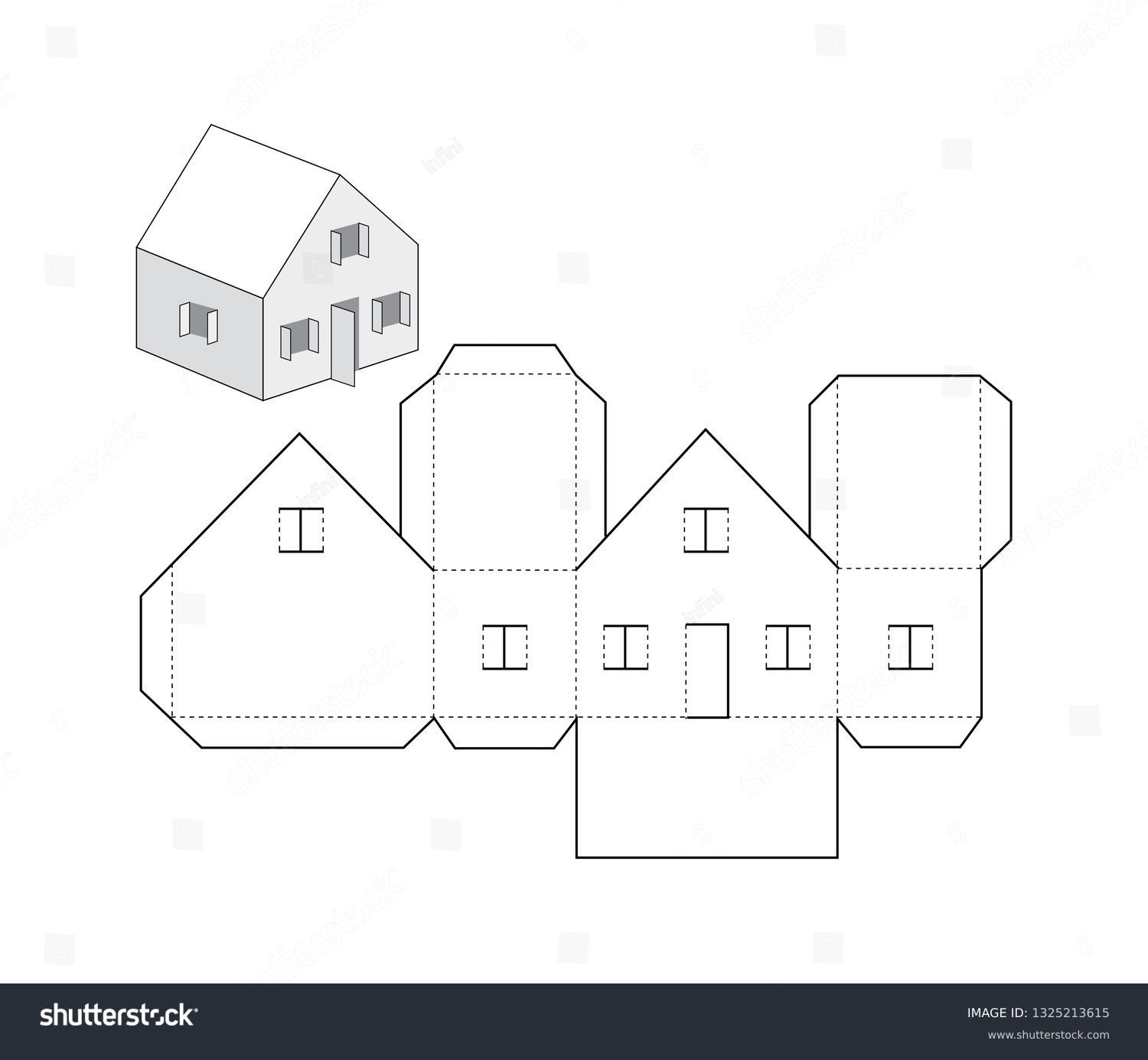 Paper House Template Over 54 248 Royalty Free Licensable Stock Illustrations Drawings Shutterstock