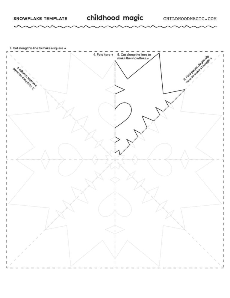 Paper Snowflake Template Childhood Magic