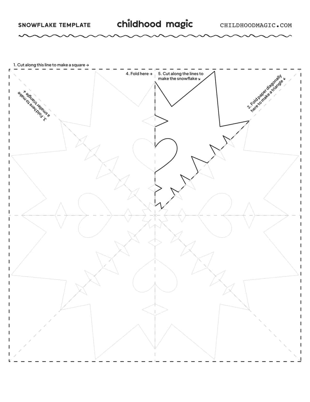 Paper Snowflake Template Childhood Magic