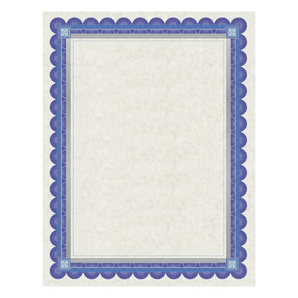 Parchment Certificates Academic 8 5 X 11 Ivory With Blue silver Foil Border 15 pack Bundle Of 2 Packs Walmart