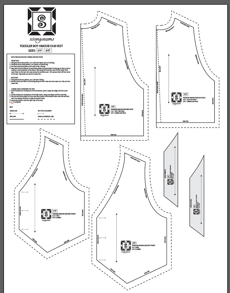 template printable vest pattern
