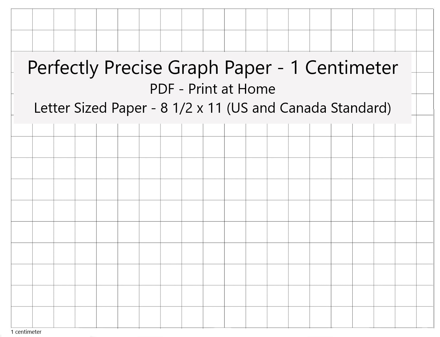Perfectly Scaled And Precise Printable Graph Paper 1 Centimeter Square Metric Etsy
