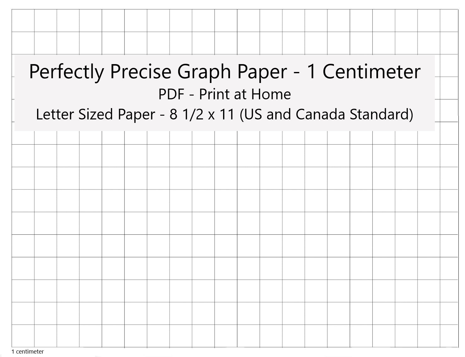 Perfectly Scaled And Precise Printable Graph Paper 1 Centimeter Square Metric Etsy