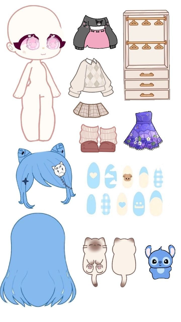 printable kawaii anime paper dolls
