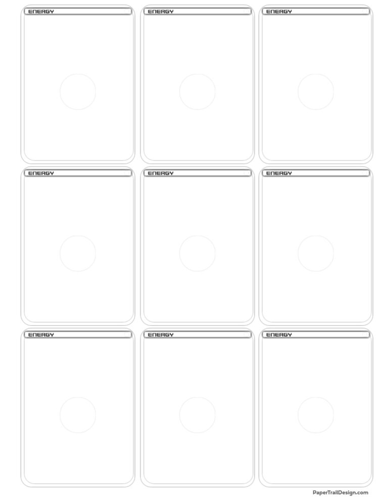 Pok mon Card Template Free Printable Paper Trail Design