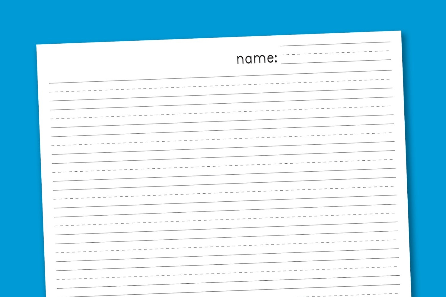 printable handwriting paper for kindergarten