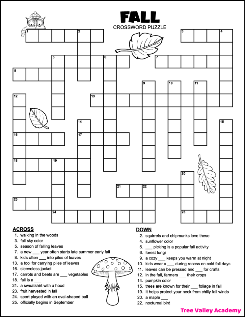 free printable crossword puzzles with answers
