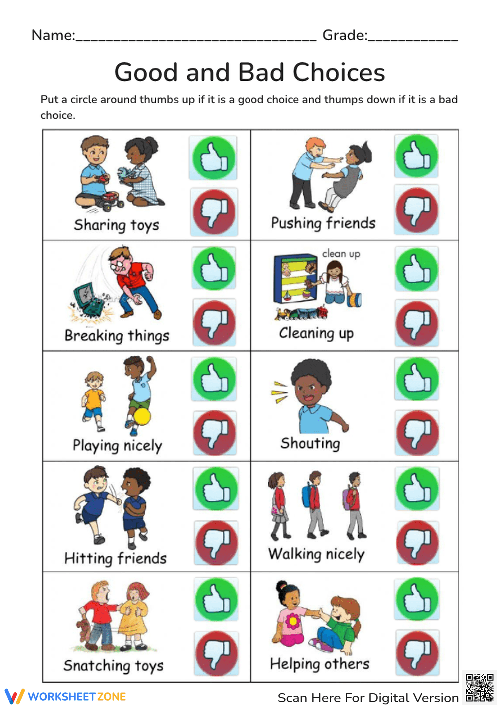 Printable Behavior Worksheets Worksheets