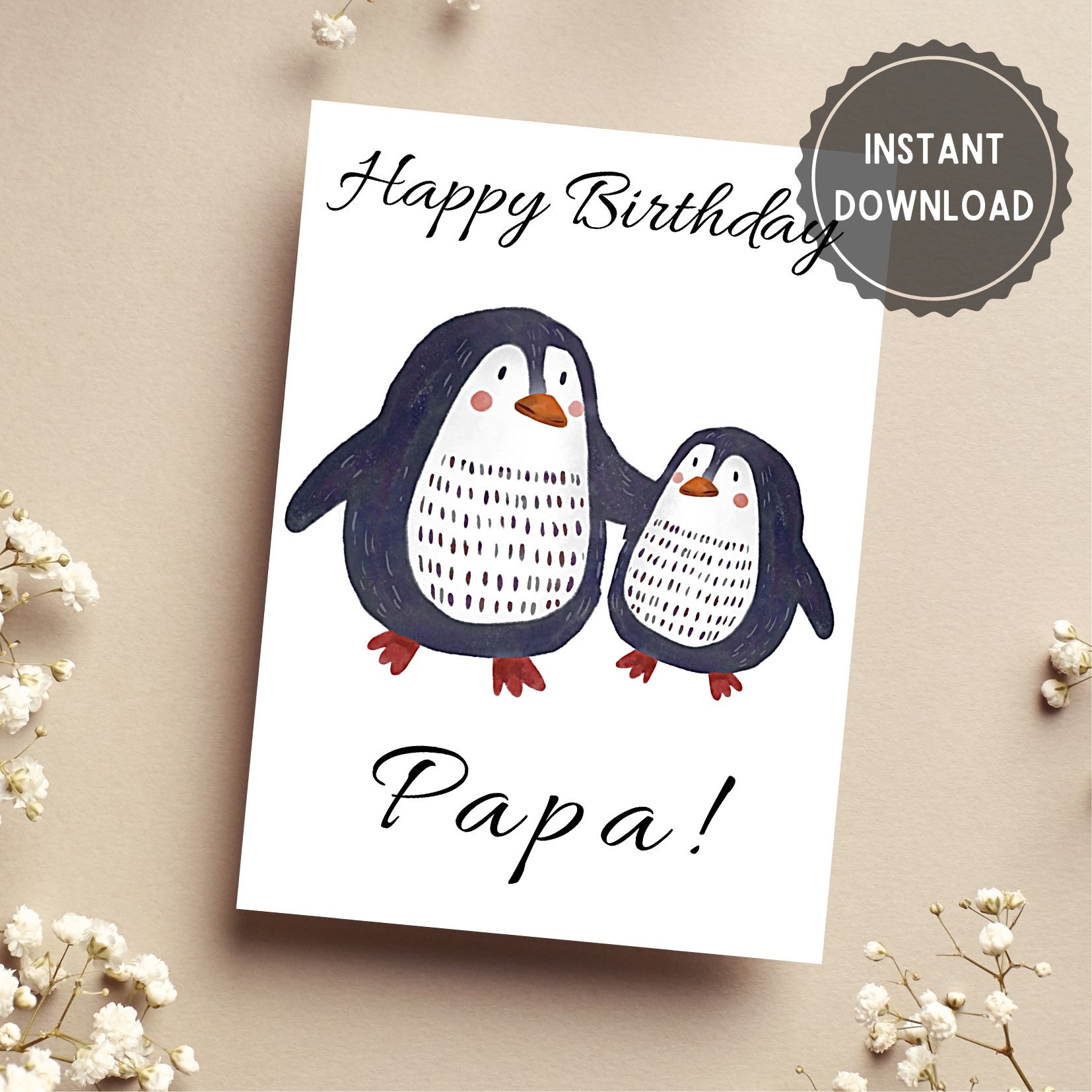 Printable Birthday Card For Dad Fun Birthday Card For Papa Cute Greeting Card Happy Birthday Dad 5x7 Printable Daddy Birthday Card Etsy