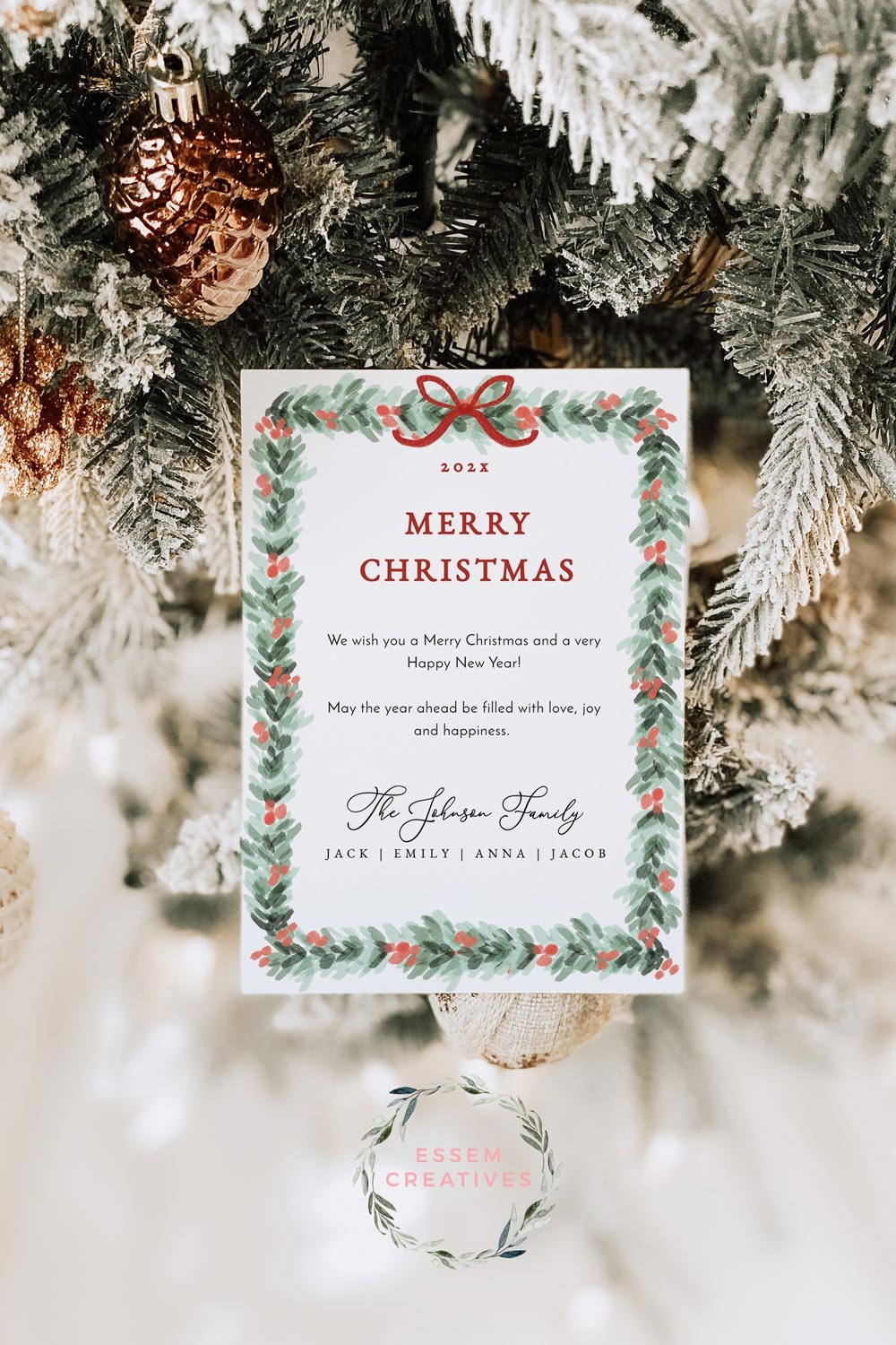 christmas card template printable