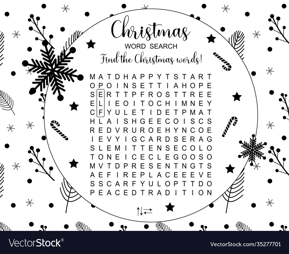 christmas printable word search puzzles