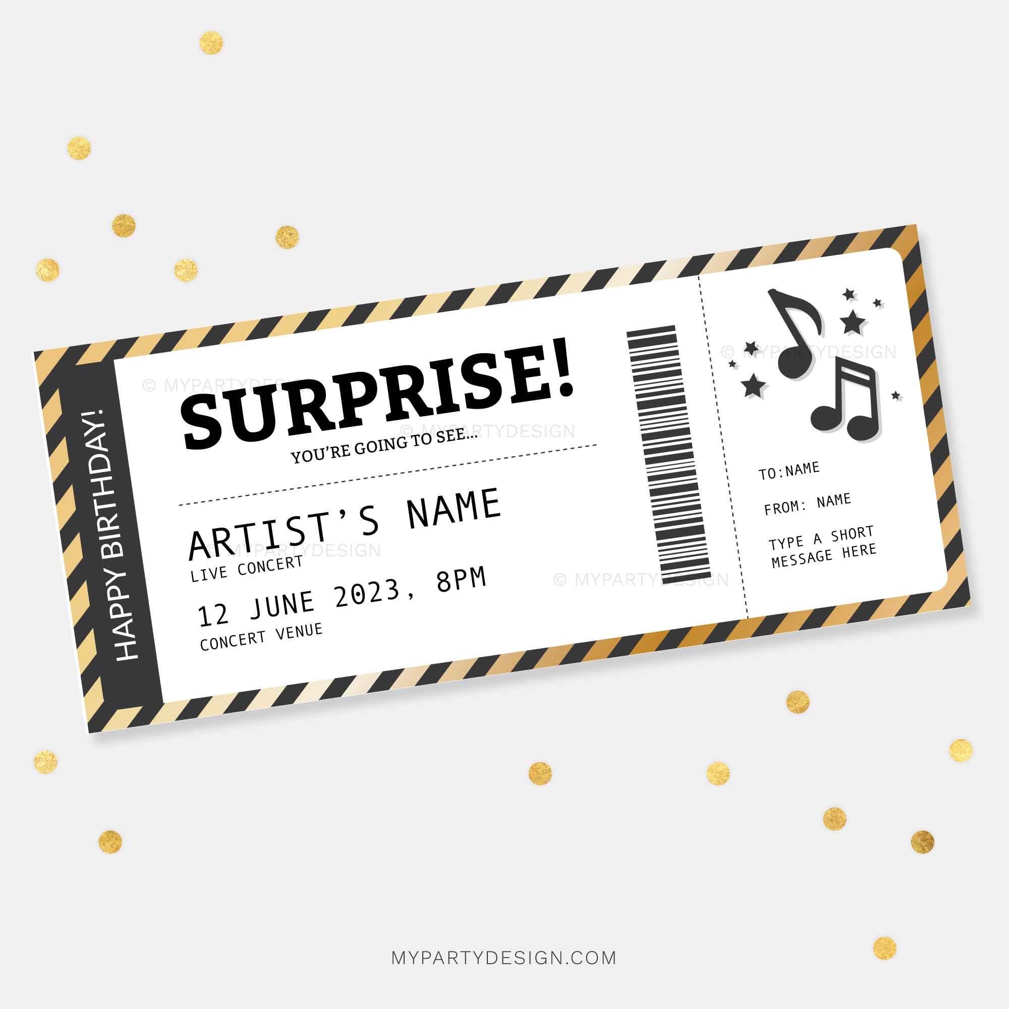 Printable Concert Ticket Template My Party Design Printable Concert Ticket Template My Party Design