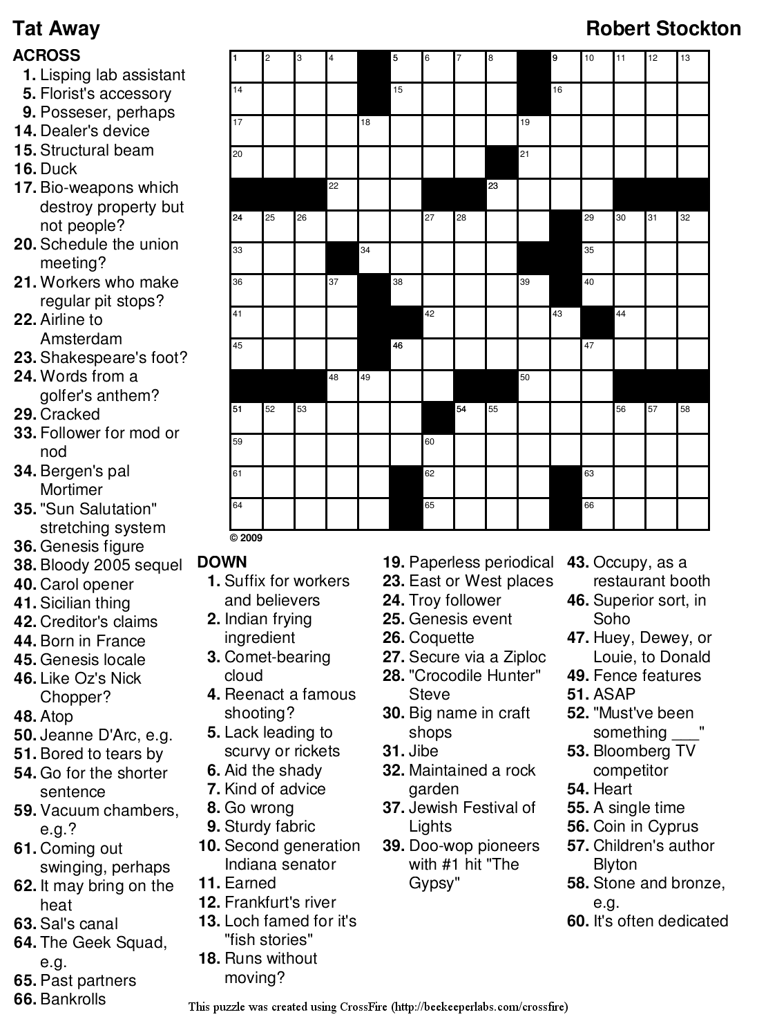 Printable Crossword Puzzle 127 Tat Away Beekeeper Crosswords Printable Crossword Puzzle 127 Tat Away Beekeeper Crosswords