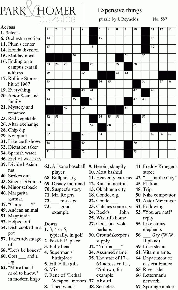 printable crossword puzzles for seniors