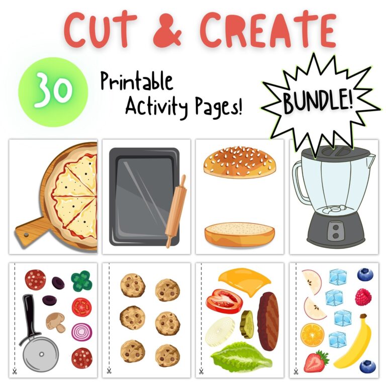 Printable Cut And Create Bundle Food Play Printable Crafts For Kids Cut And Paste Etsy