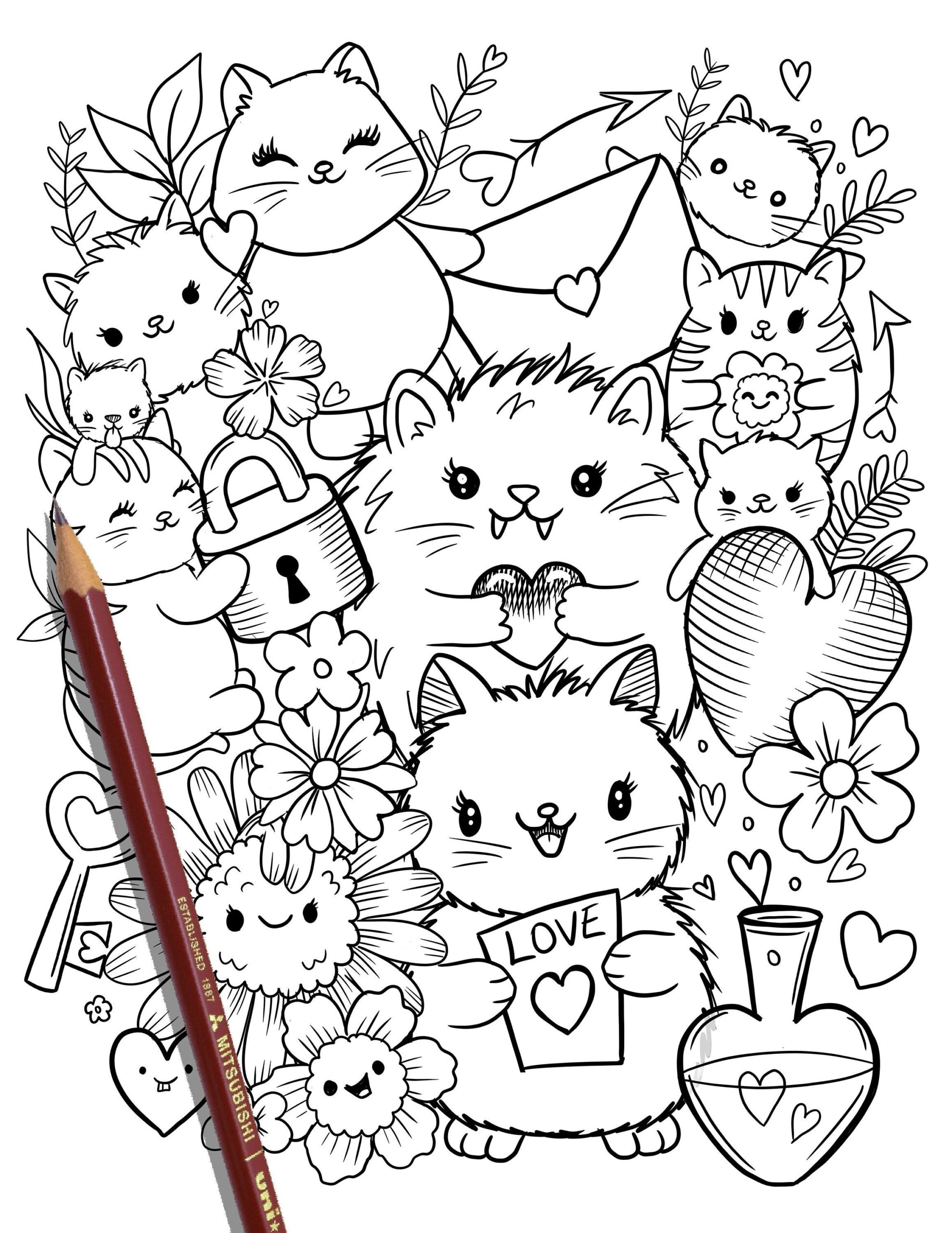 coloring pages of cats printable