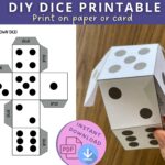 Printable Dice Dice Template Kids Maths Worksheet Paper Craft Kit Printable Games Home Learning DIY Paper Toy Digital Download Etsy
