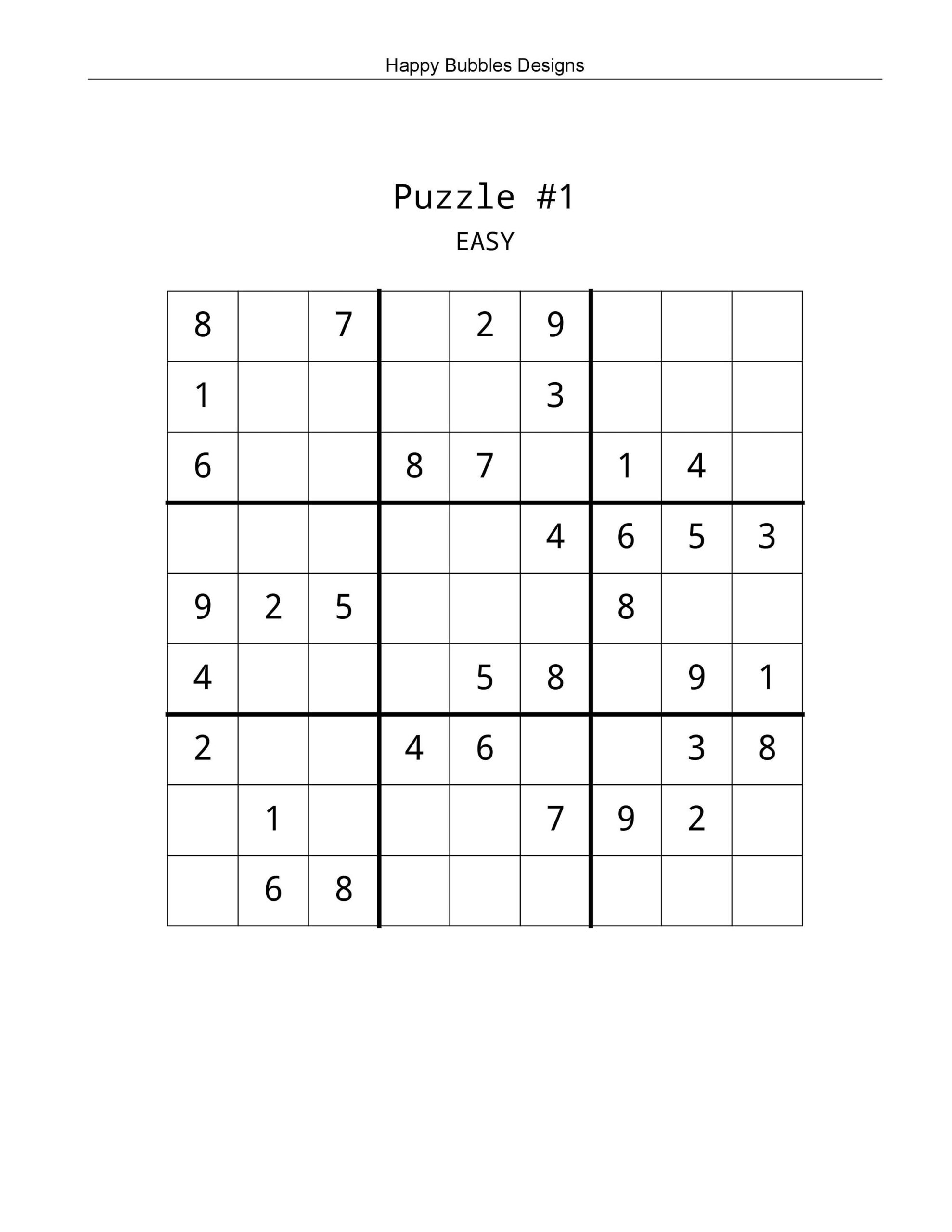 Printable Easy Sudoku Puzzles 20 Large Print Easy Sudoku Digital Download Etsy