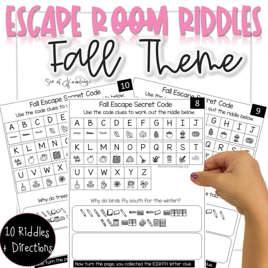 Printable Escape Rooms Fall Riddles With Secret Codes