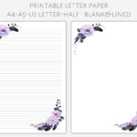 Printable Floral Letter Paper Letter Writing Paper Letter Stationery Letter Writing Set Pretty Letter Paper Writing Paper Etsy