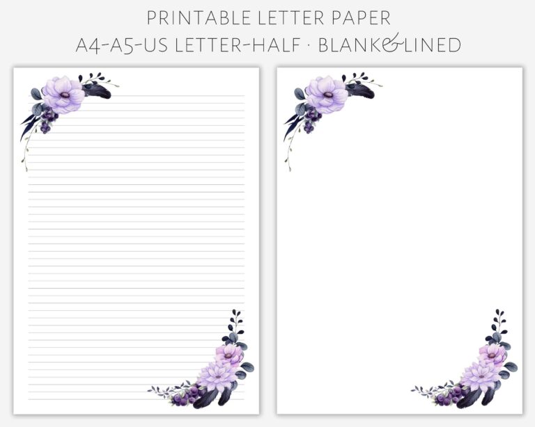Printable Floral Letter Paper Letter Writing Paper Letter Stationery Letter Writing Set Pretty Letter Paper Writing Paper Etsy