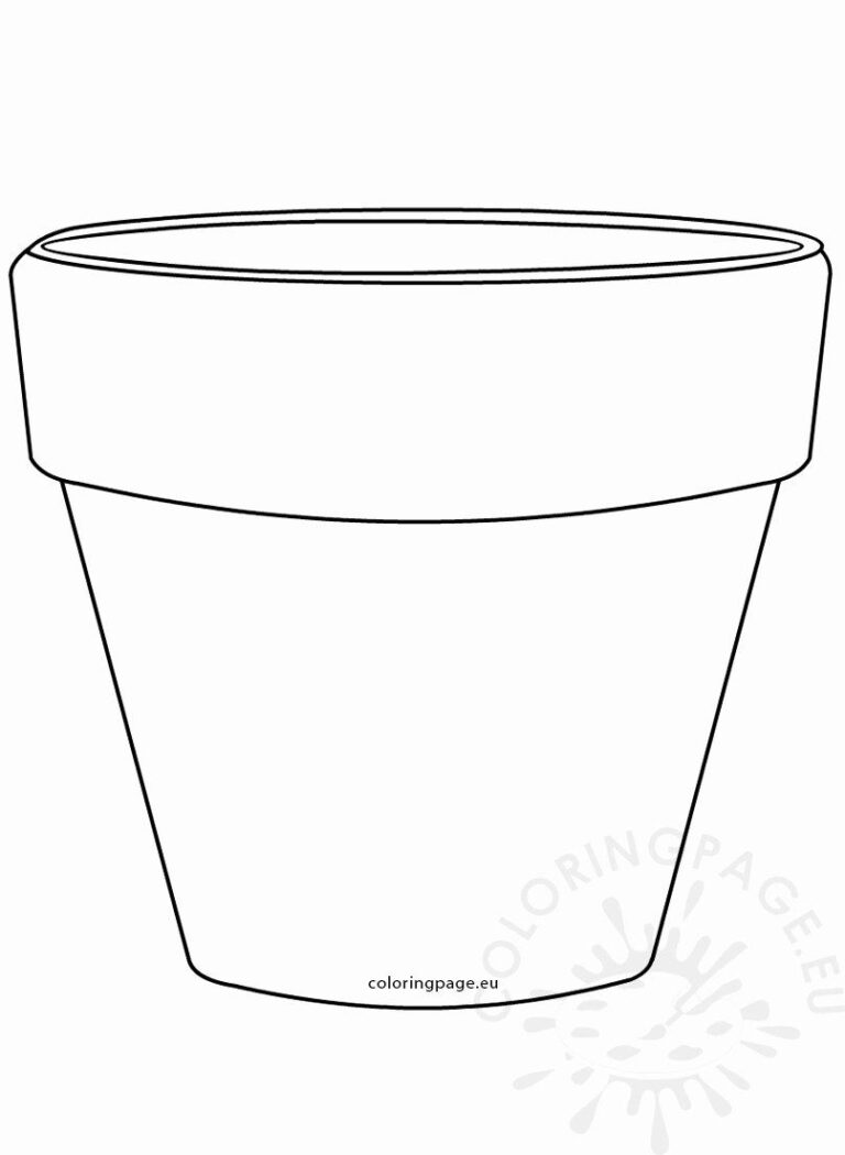 Printable Free Flower In Pot Coloring Page A Plant In A Pot Coloring Page 49963782 Vector Art At Flower In Pot Coloring Page Printable