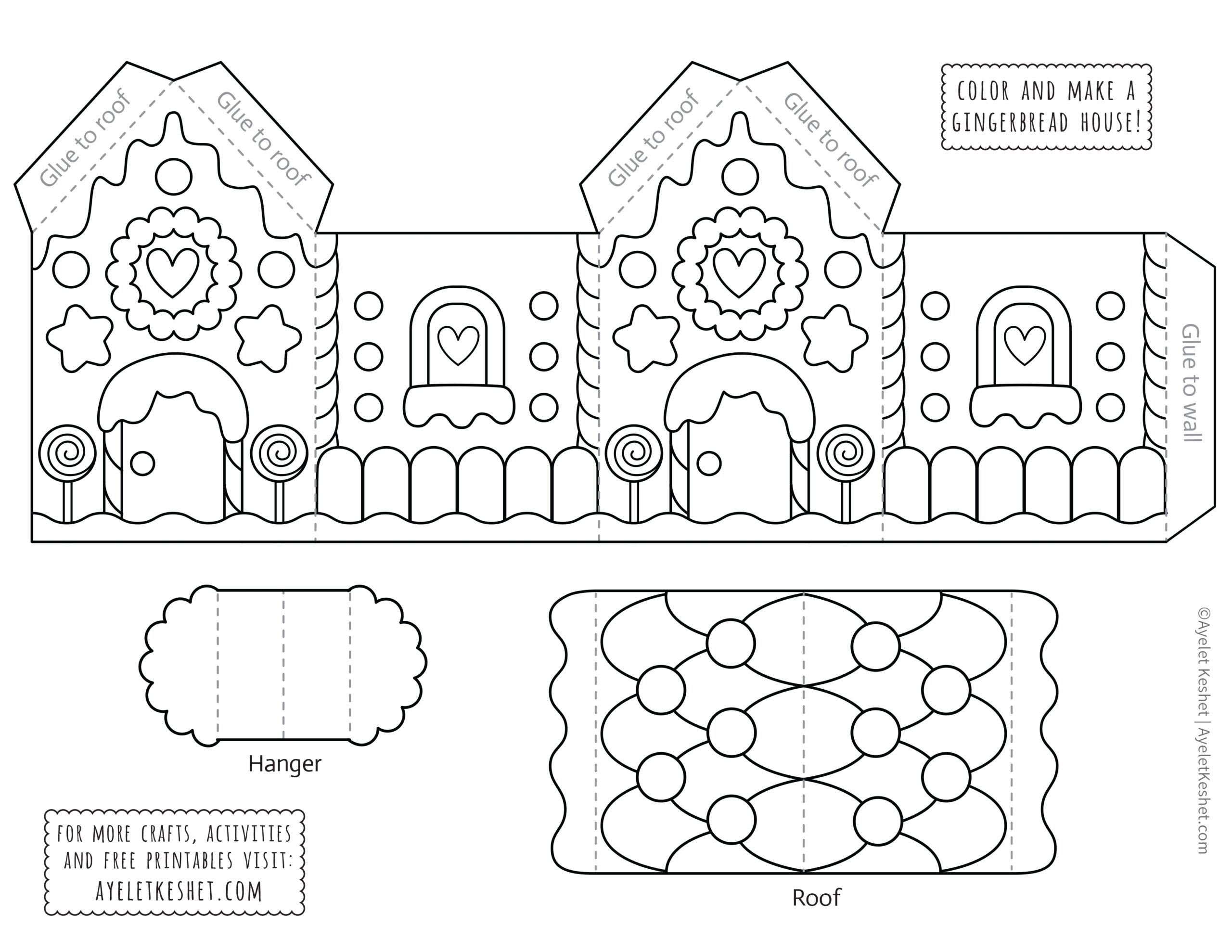 printable gingerbread house template