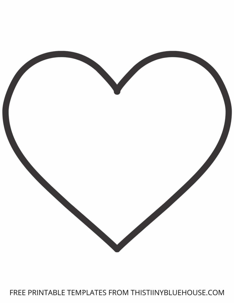 Printable Heart Template small Medium Large