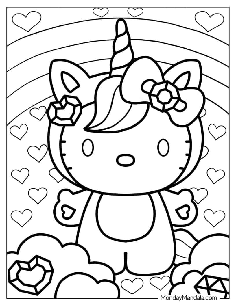 hello kitty printable coloring sheets