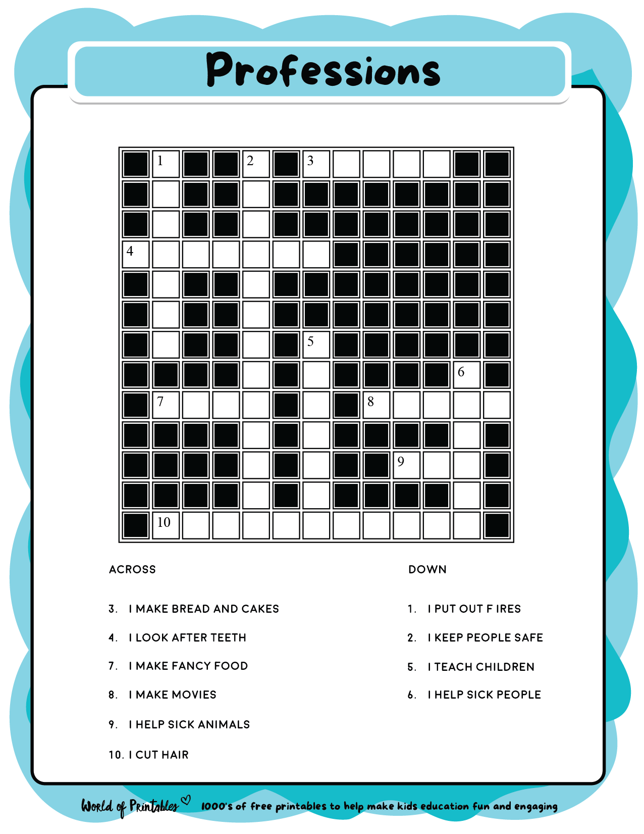 easy crossword puzzles free printable