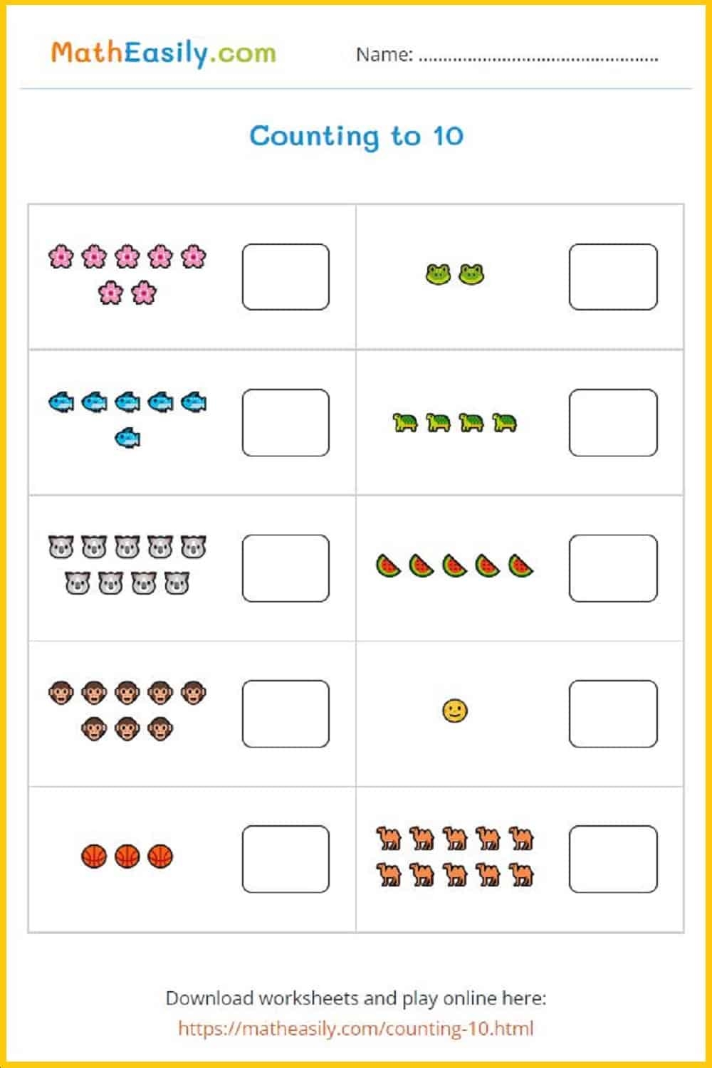 free printable preschool math worksheets