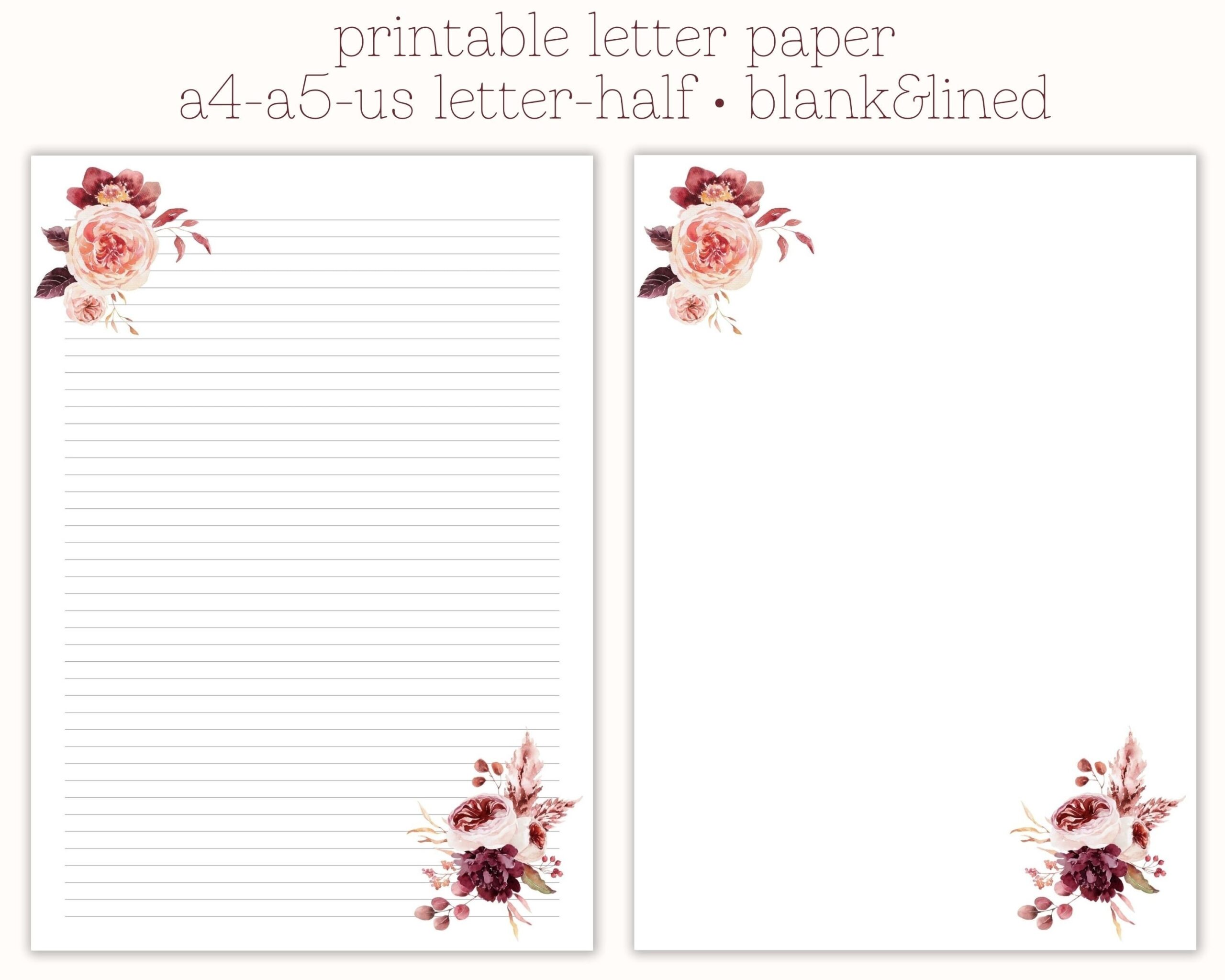 Printable Letter Paper Letter Writing Paper Decorative Paper Pretty Letter Paper Printable Stationary Fancy Letter Paper Floral Paper Etsy Finland