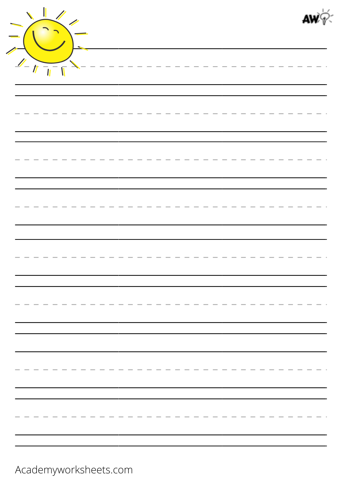 free printable kindergarten paper