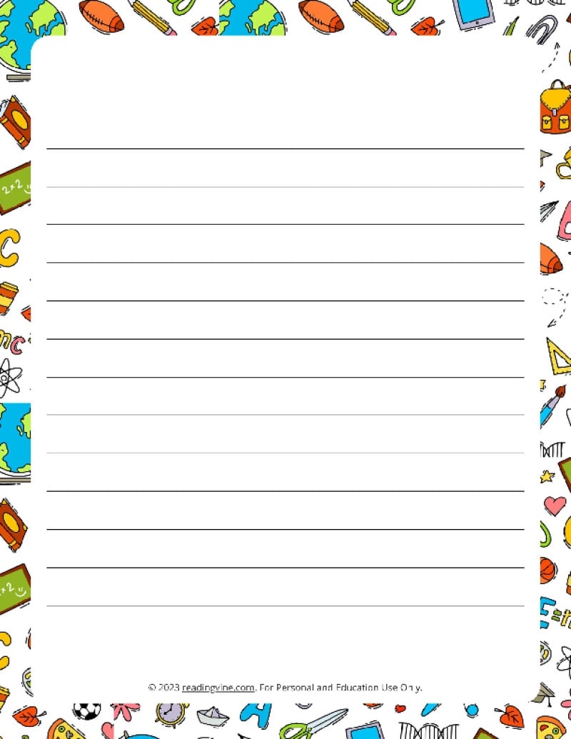 Printable Lined Paper Over 100 Writing Paper Designs