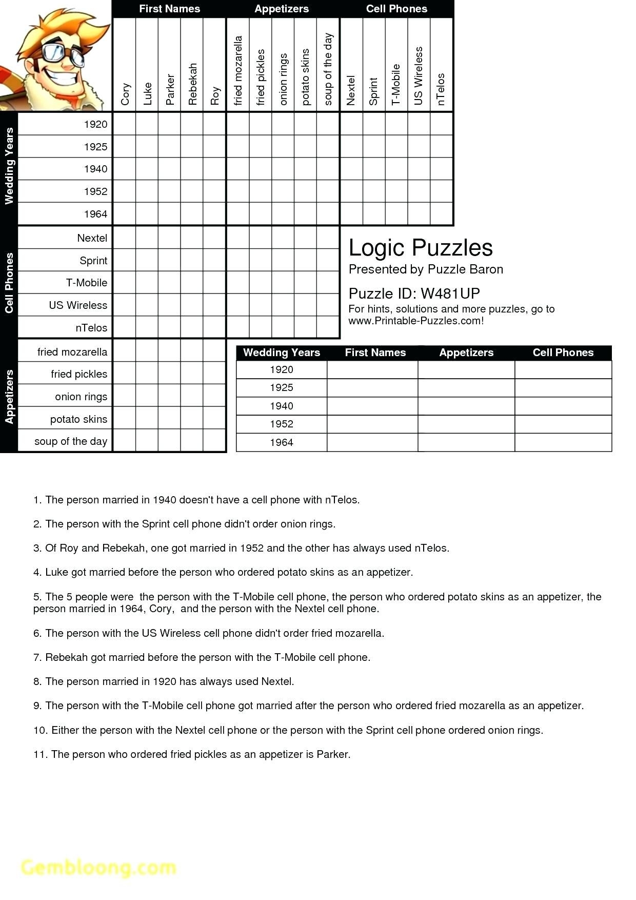 logic puzzles printable free