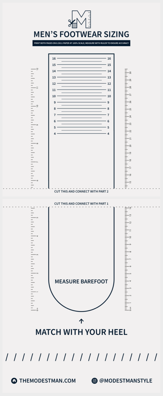 printable shoe size template pdf