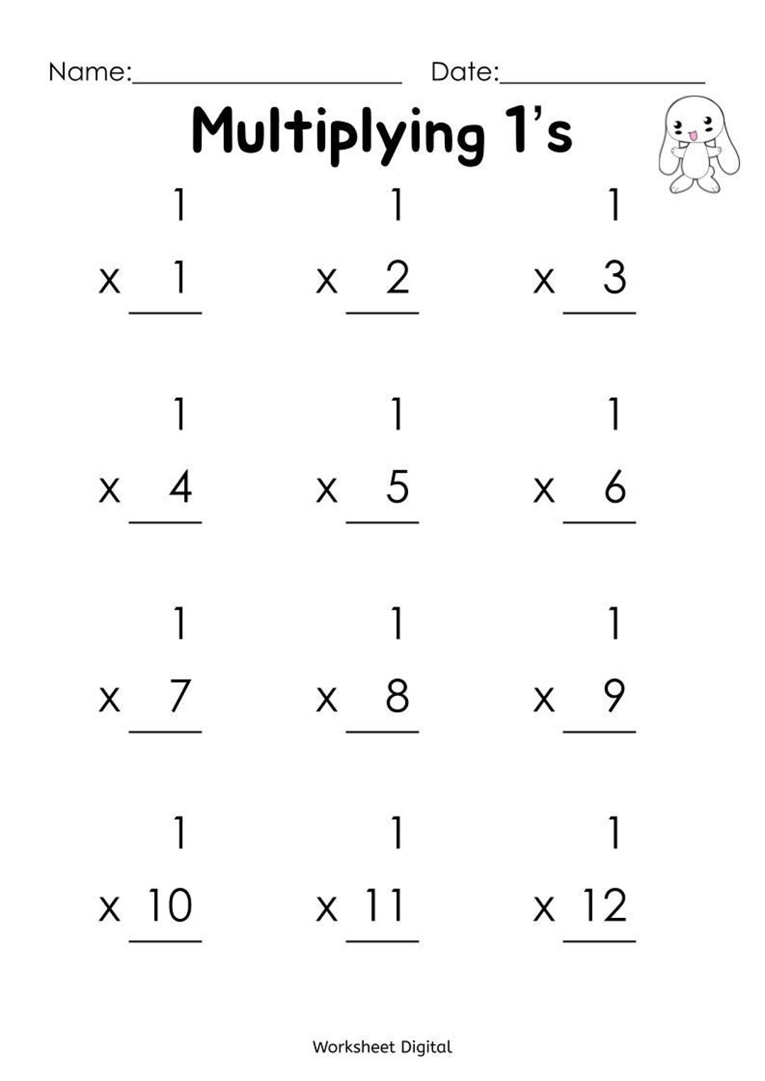 free multiplication printable worksheets