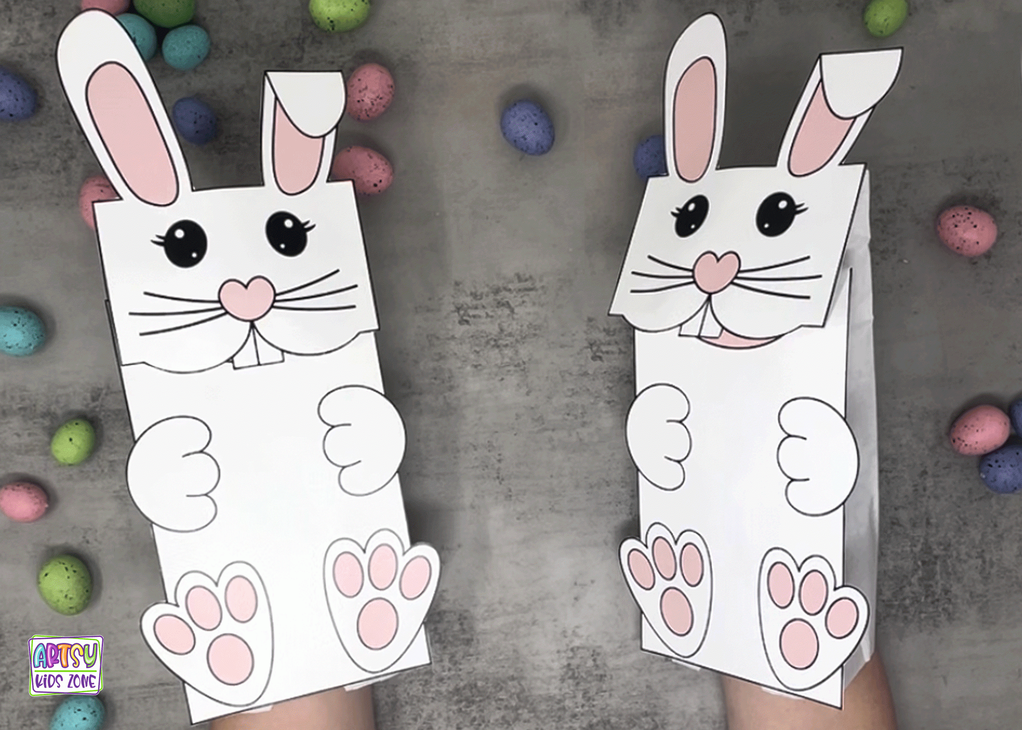 Printable Paper Bag Bunny Puppets Printable Paper Bag Bunny Puppets