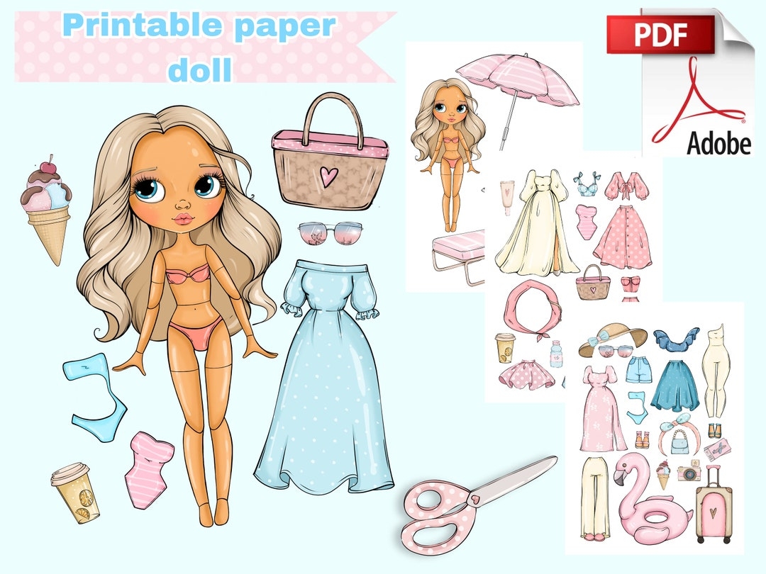 paper doll printable template free