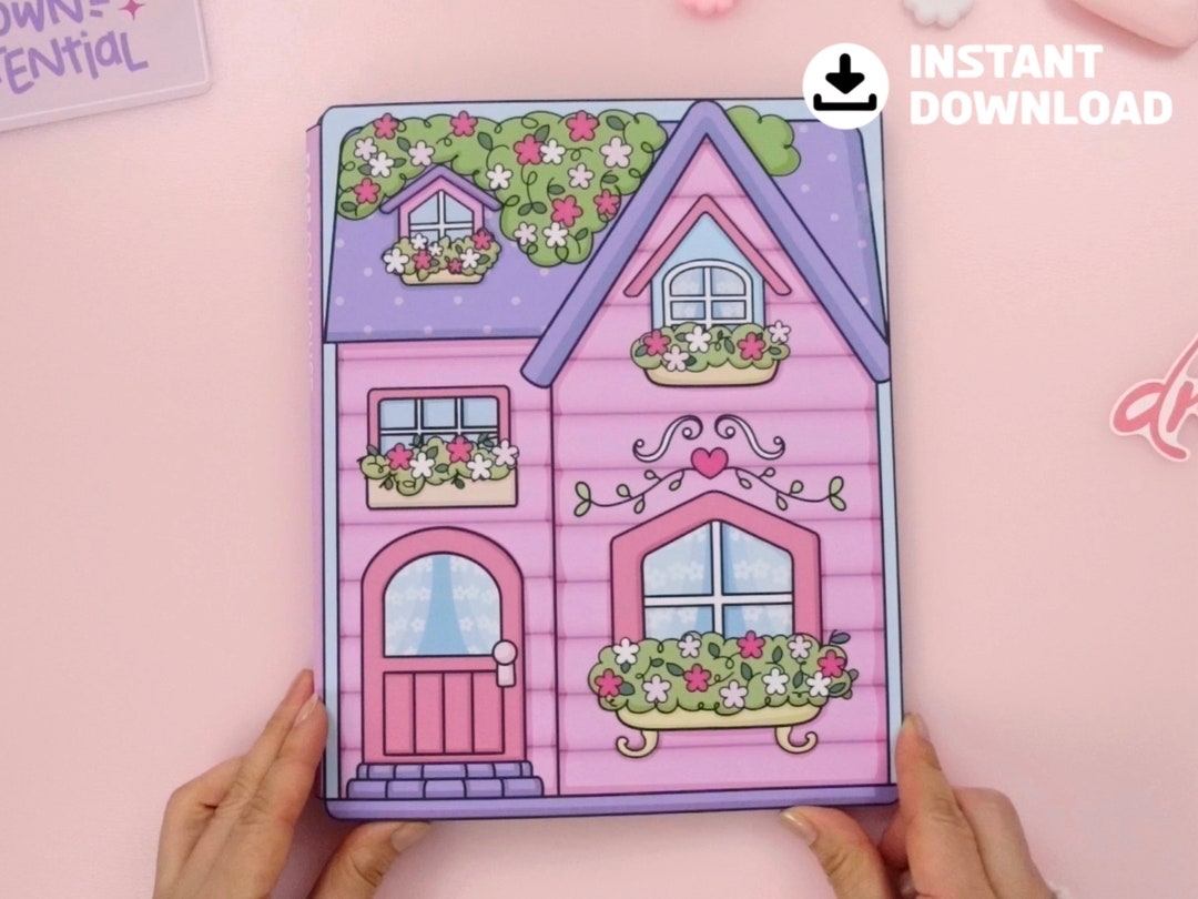 Printable Paper Dollhouse Doll Set For Kids digital Download Etsy