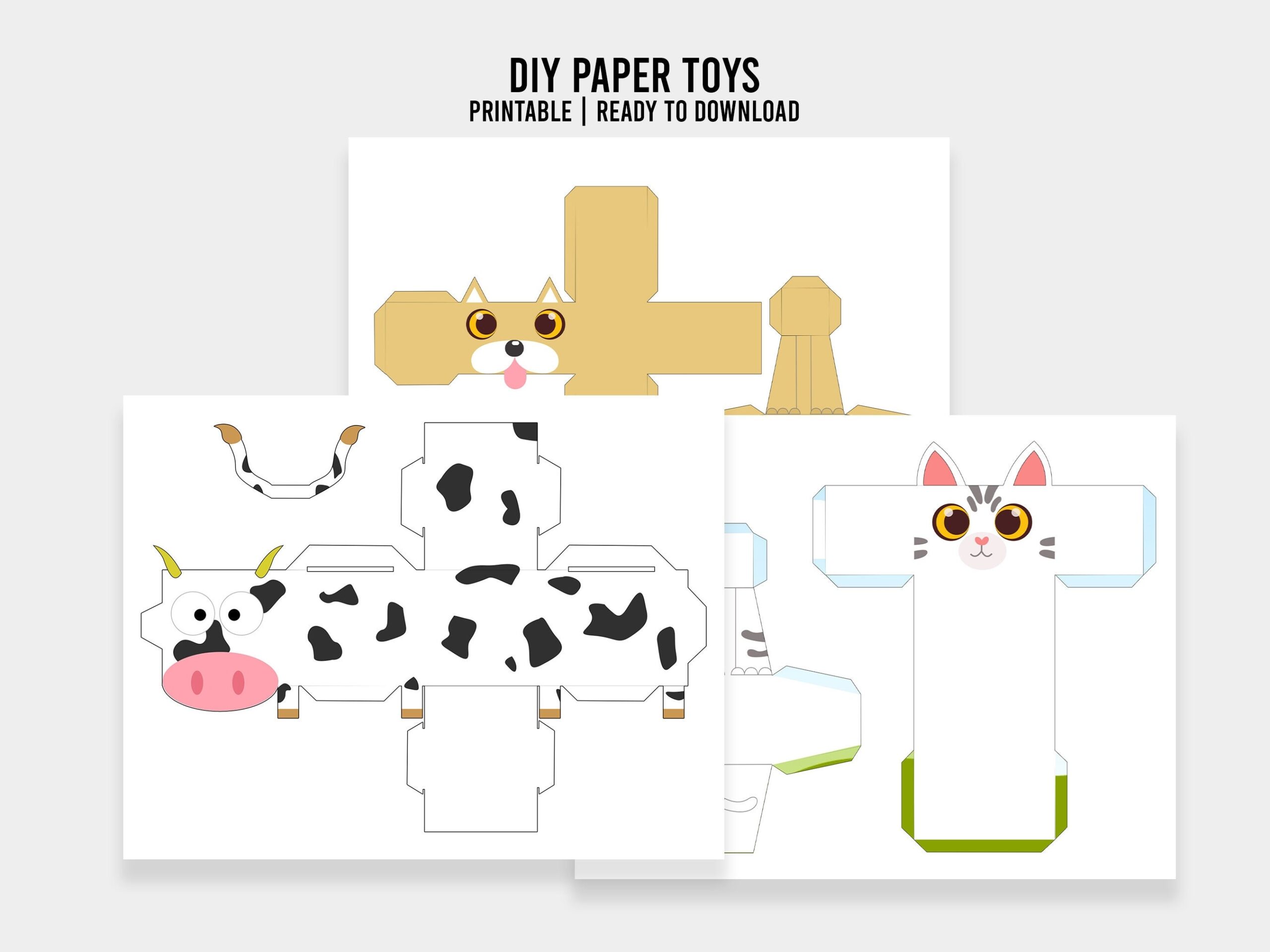 Printable Paper Toys Paper Toys Templates Customizable Crafts For Kids