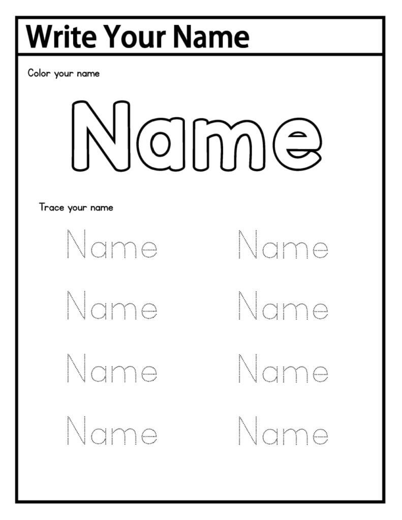 printable name tracing worksheets