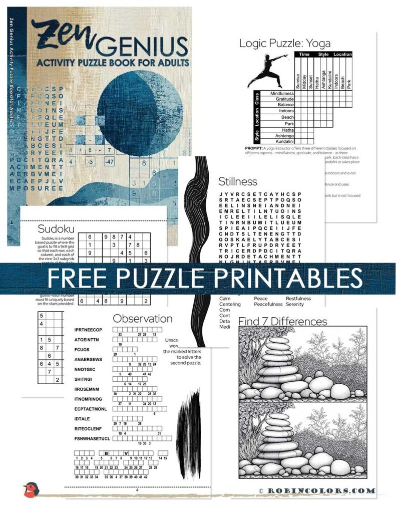 free printable puzzle books