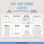 Printable Travel Games Pen And Paper Games Road Trip Games Etsy