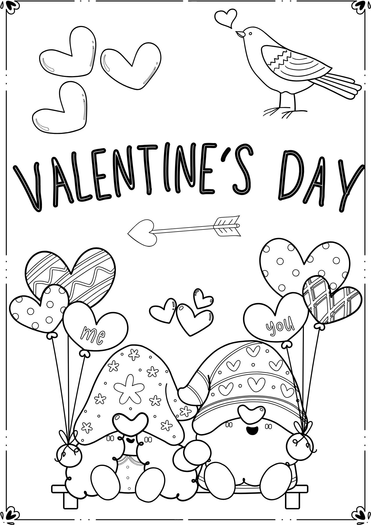 valentines day coloring pages printable